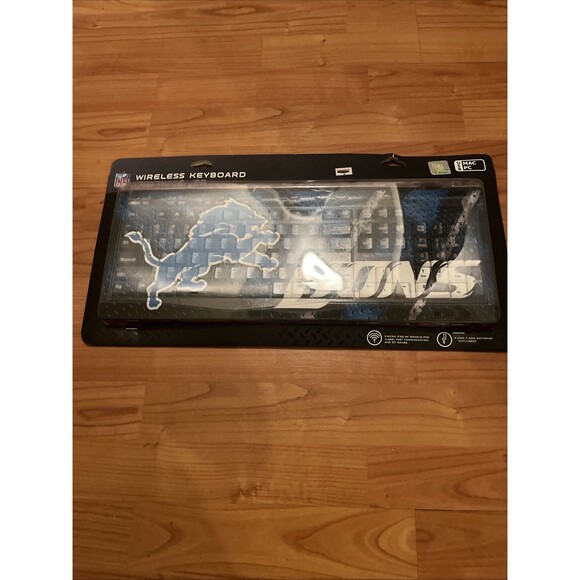 Detroit Lions Wireless Keyboard Mac PC NFL Multicolor